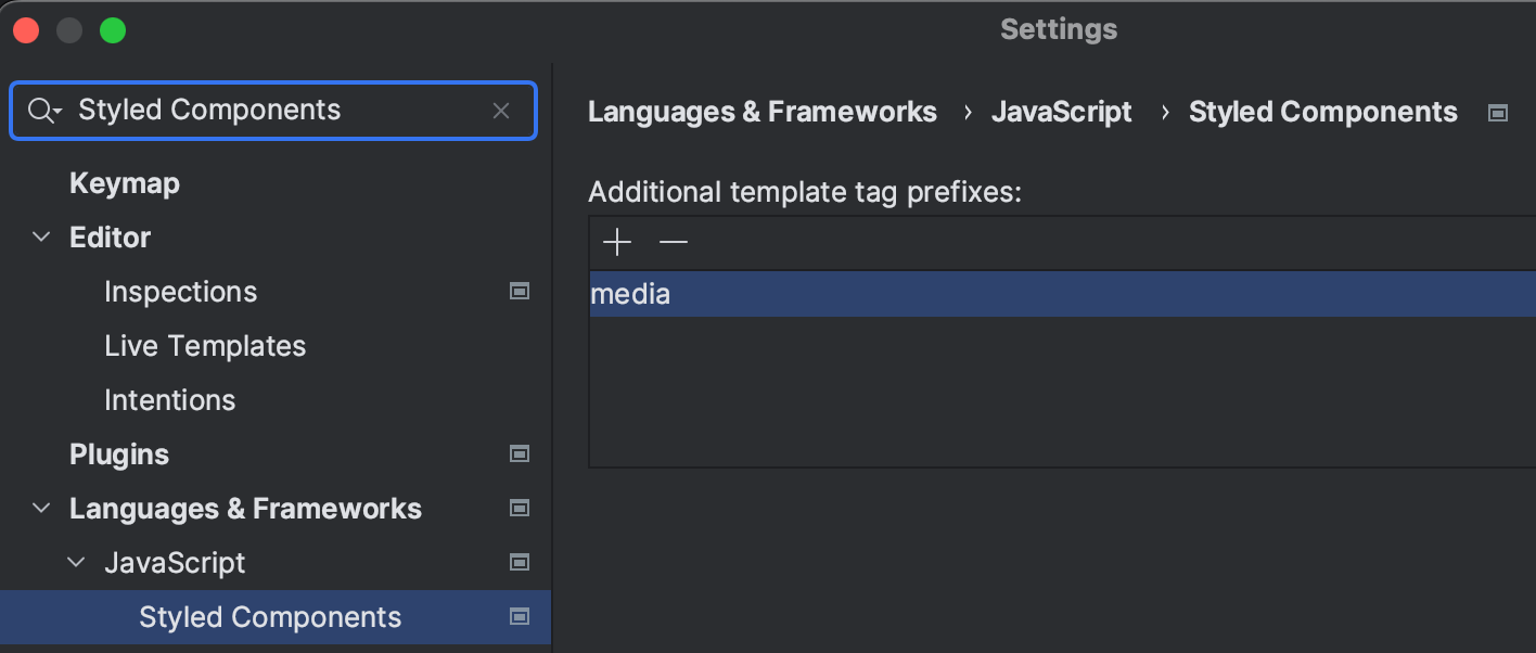 Webstorm Styled Compoennt